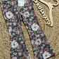 Meisjes Flared Broek 'Purple Garden' Paars met Bloemenmotief