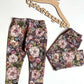 Meisjes Legging 'Fleurig' met Fleurig Bloemenmotief Donker-Paars