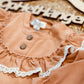 Meisjes Blouse Met Ruches Borduursel Decoratieve Knopen Knoopsluiting Camel