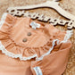 Meisjes Body / Romper Met Ruches Borduursel Decoratieve Knopen Knoopsluiting Camel