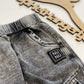 Jongens Pants Broek ‘Patka’ met Decoratieve Flappen Denimlook Zwart