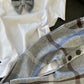 Jongens Setje 'Entertainer Grey' T-shirt met Vlinderdas Wit en Broek Decoratieve Knopen Grijs Geruit