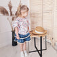 Meisjes Shirt met Ruches Creme / Bloemenmotief