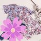 Meisjes Shirt met Ruches Blauw / Bloemenmotief