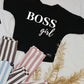 Meisjes T-Shirt 'BOSS GIRL' Zwart