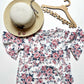 Meisjes Shirt met Ruches Creme / Bloemenmotief