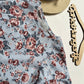 Meisjes Shirt met Ruches Blauw / Bloemenmotief