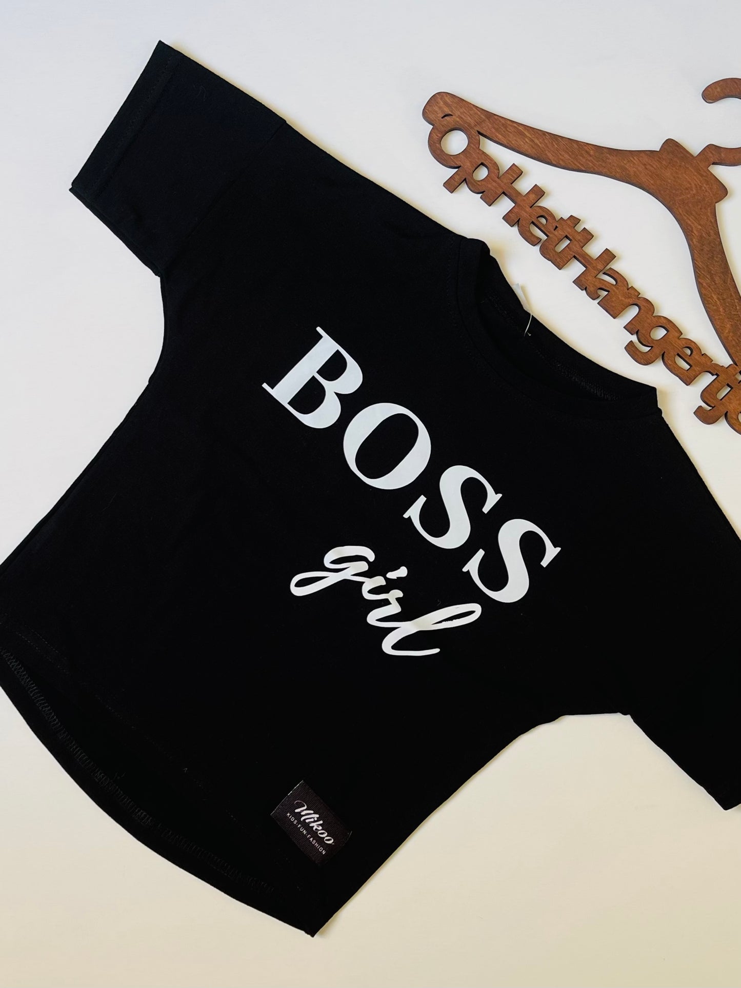 Meisjes T-Shirt 'BOSS GIRL' Zwart