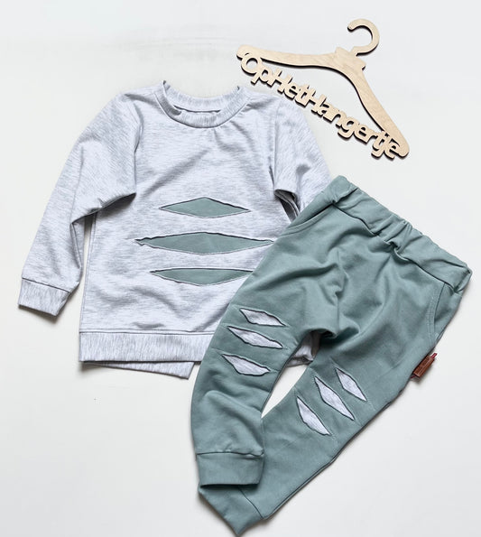 Jongens Setje 'Klauw' Sweatshirt Grijs en Baggy Pants Hydro