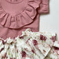 Meisjes T-Shirt met ruches in de kleur oud-roze