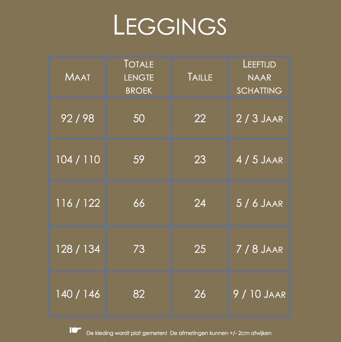 Legging Gestreept Wit / Lattee
