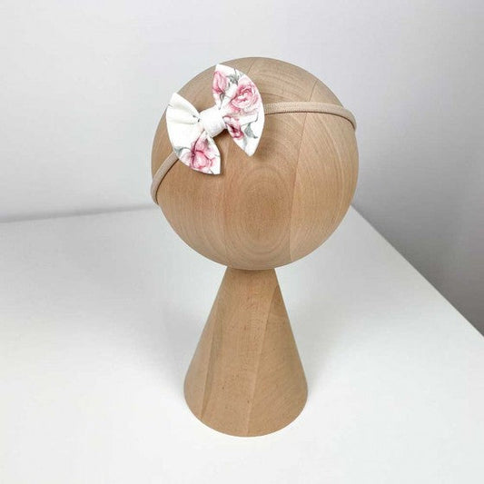 Haarbandje Strik 'Ochtend Dauw' Creme / Roze